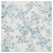 Vintages blaues weißes böhmisches elegantes Blumen Stoff (Muster)