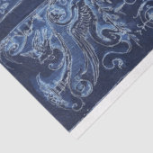 Vintages blaues Zierarchitektur Seidenpapier (Ausschnitt)