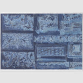 Vintages blaues Zierarchitektur Seidenpapier (Vorderseite)