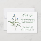 Vintages blaugrünes Beileid mit Blumenmuster Viele Mitteilungskarte (Vorderseite)