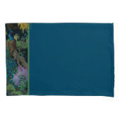 Vintages blaugrünes Tapetenmuster Kissenbezug (Vorderseite-Links)