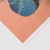 Vintages blaurosa Pfauengeflecht Seidenpapier (Ausschnitt)