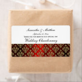 Vintages Blick-Gold u. roter Wein-Aufkleber des (Insitu)