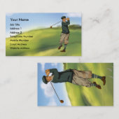 Vintages Blick Golfspieler-Golf Visitenkarte (Vorne/Hinten)