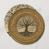 Vintages Blick-Stammbaum-Wiedersehen Einladung (Vorne/Hinten)