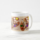 Vintages Blickkünstler pallette mit dem Gesicht Kaffeetasse (VorderseiteRechts)