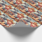 Vintages Blonde-Button Geschenkpapier (Ecke)