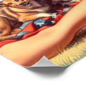 Vintages Blonde-Button Poster (Ecke)