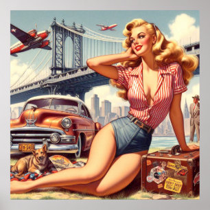 Vintages Blonde-Button Poster