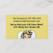 Vintages blondes Mädchen unter Rührbäckerei Visitenkarte (Rückseite)