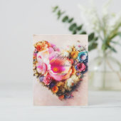 Vintages blorales Herzvalentin Feiertagskarte (Stehend Vorderseite)