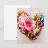 Vintages blorales Herzvalentin Feiertagskarte (Vorne/Hinten)