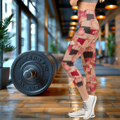 Vintages Blossom: Muster für rote Blumenmuster Capri Leggings