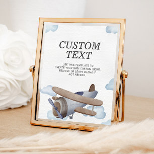 Vintages Blue Airplane Geburtstagspartei Benutzerz Poster