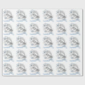 Vintages Blue Baby Duschpapier Geschenkpapier (Flach)