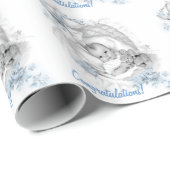 Vintages Blue Baby Duschpapier Geschenkpapier (Rolleneckpunkt)