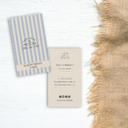 Vintages Blue Bakery Logo elegant gestreift Visitenkarte