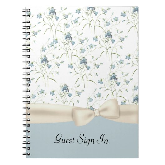 Vintages Blue Bells Hochzeitsgast-Notebook Notizblock (Vorderseite)