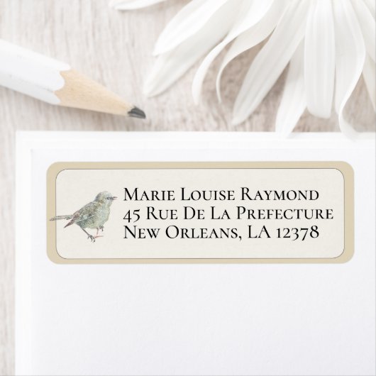 Vintages Blue Bird-Rücksendeadresse (Insitu)