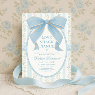 Vintages Blue Bow Liebe Shack Fiancé Brautparty Einladung