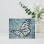 Vintages Blue Butterfly-Design Postkarte (Stehend Vorderseite)