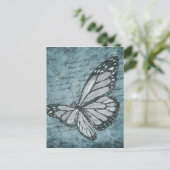 Vintages Blue Butterfly-Design Postkarte (Stehend Vorderseite)