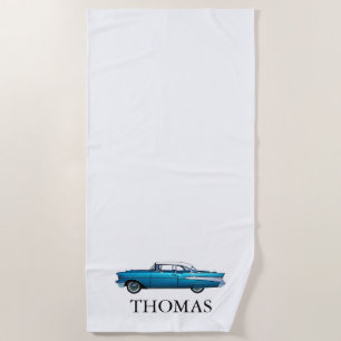 Vintages Blue Chevrolet Belair-Autodesign Strandtuch
