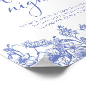 Vintages Blue Floral Bridal Poster (Ecke)