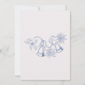 Vintages Blue Golden Party Einladung (Rückseite)