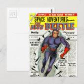 Vintages Blue Käfer Comic Buch Superhero Postkarte (Vorne/Hinten)