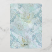 Vintages Blue Peony Brautparty Tea Party Folieneinladung (Rückseite)