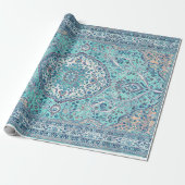Vintages Blue Rug Muster Geschenkpapier (Ungerollt)