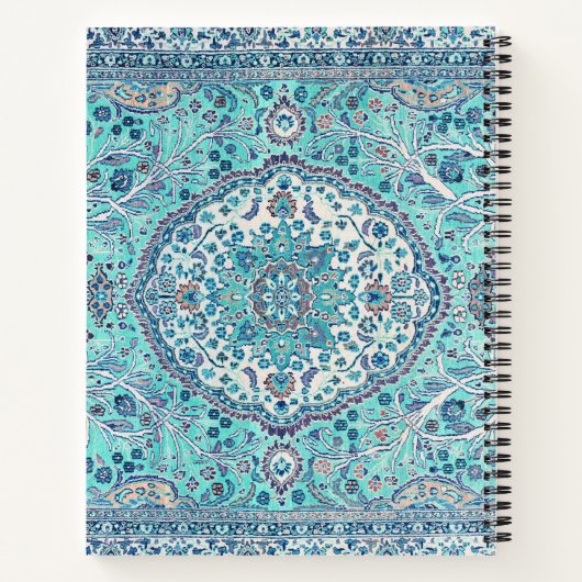 Vintages Blue Rug Muster Notizblock (Rückseite)