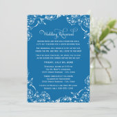 Vintages Blue Scrolls Hochzeit und Probe Einladung (Stehend Vorderseite)