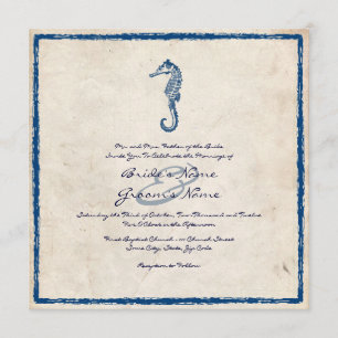 Vintages Blue Sea Horse Beach Einladung