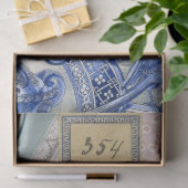 Vintages Blue Shabby Werbefilm Lace Collage Seidenpapier (Geschenk)