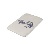 Vintages Blue Ship Anchor Bath Mat Badematte (Schrägansicht)