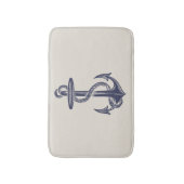 Vintages Blue Ship Anchor Bath Mat Badematte (Vorderseite Vertikal)