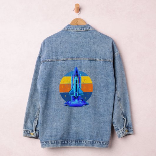 Vintages Blue Space Shuttle-Raumschiff Jeansjacke (Hangar)