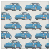 Vintages Blue Sports Car Fabric Stoff (Muster)