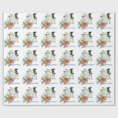 Vintages Blue Stork Baby Wrapping Paper Geschenkpapier (Flach)