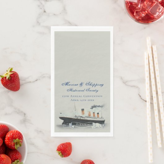 Vintages Blue Titanic-Ereignis Serviette (Beispiel)