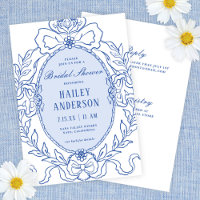 Vintages Blue Verziert Frame Brautparty