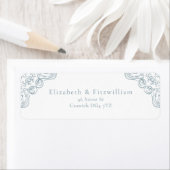 Vintages Blue-Verziert-Rahmen-Adressetikett (Insitu)