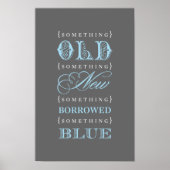 Vintages Blue Wedding Brautparty Poster (Vorne)