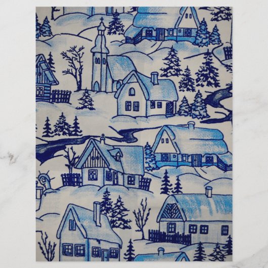 Vintages Blue Weihnachtsdorf (Vorderseite)