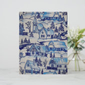 Vintages Blue Weihnachtsdorf (Stehend Vorderseite)