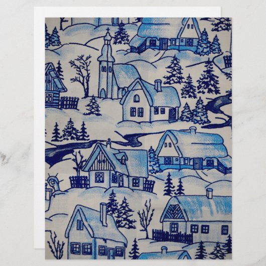 Vintages Blue Weihnachtsdorf (Vorne/Hinten)