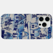 Vintages Blue Weihnachtsdorf Case-Mate iPhone Hülle (Rückseite (Horizontal))