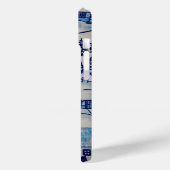 Vintages Blue Weihnachtsdorf Case-Mate iPhone Hülle (Rückseite / Links)